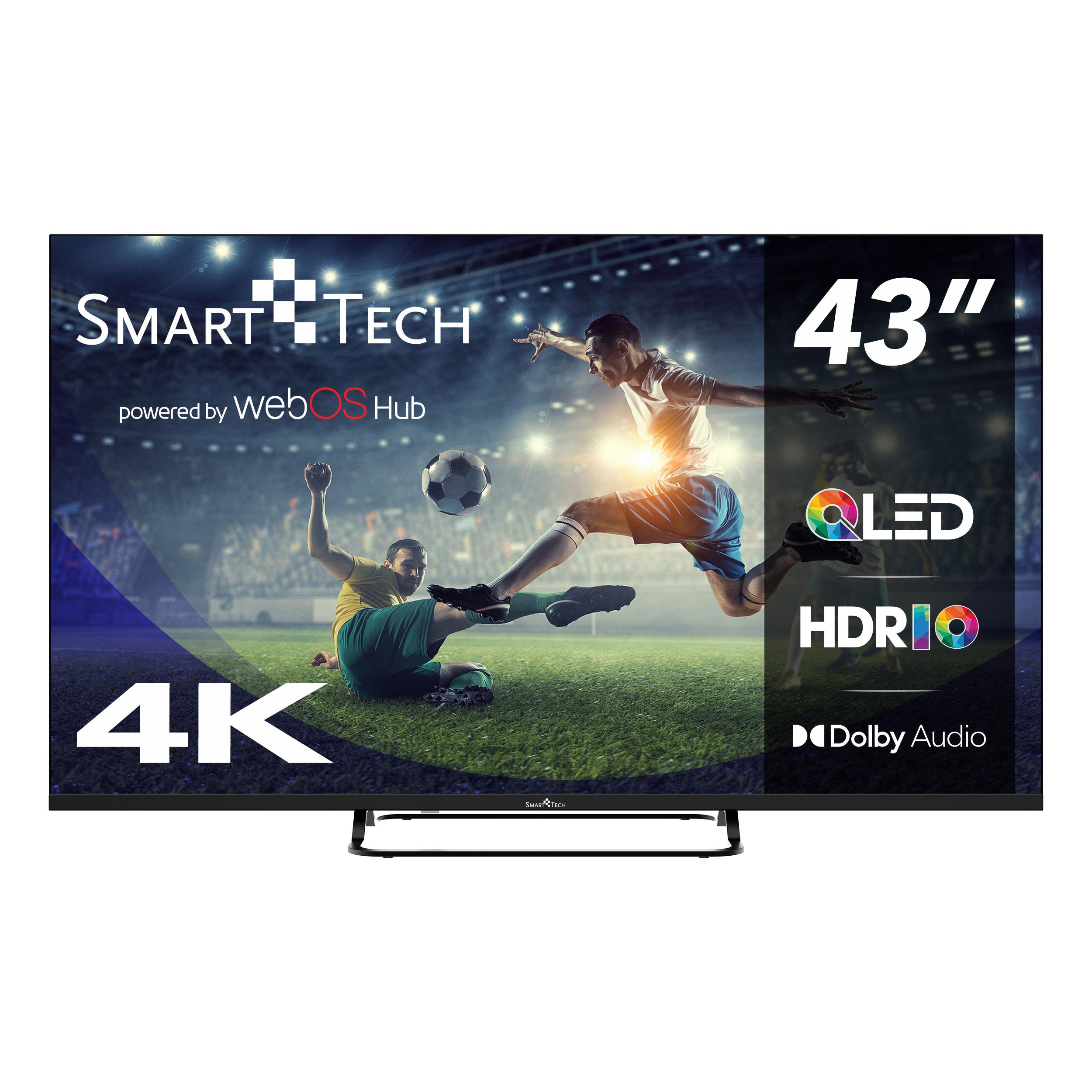 Smart Tech 43QW02V, 43 Zoll (109 cm), 4K QLED WebOS-Fernseher, Netflix, YouTube, Amazon Prime Video, DAZN, Disney+