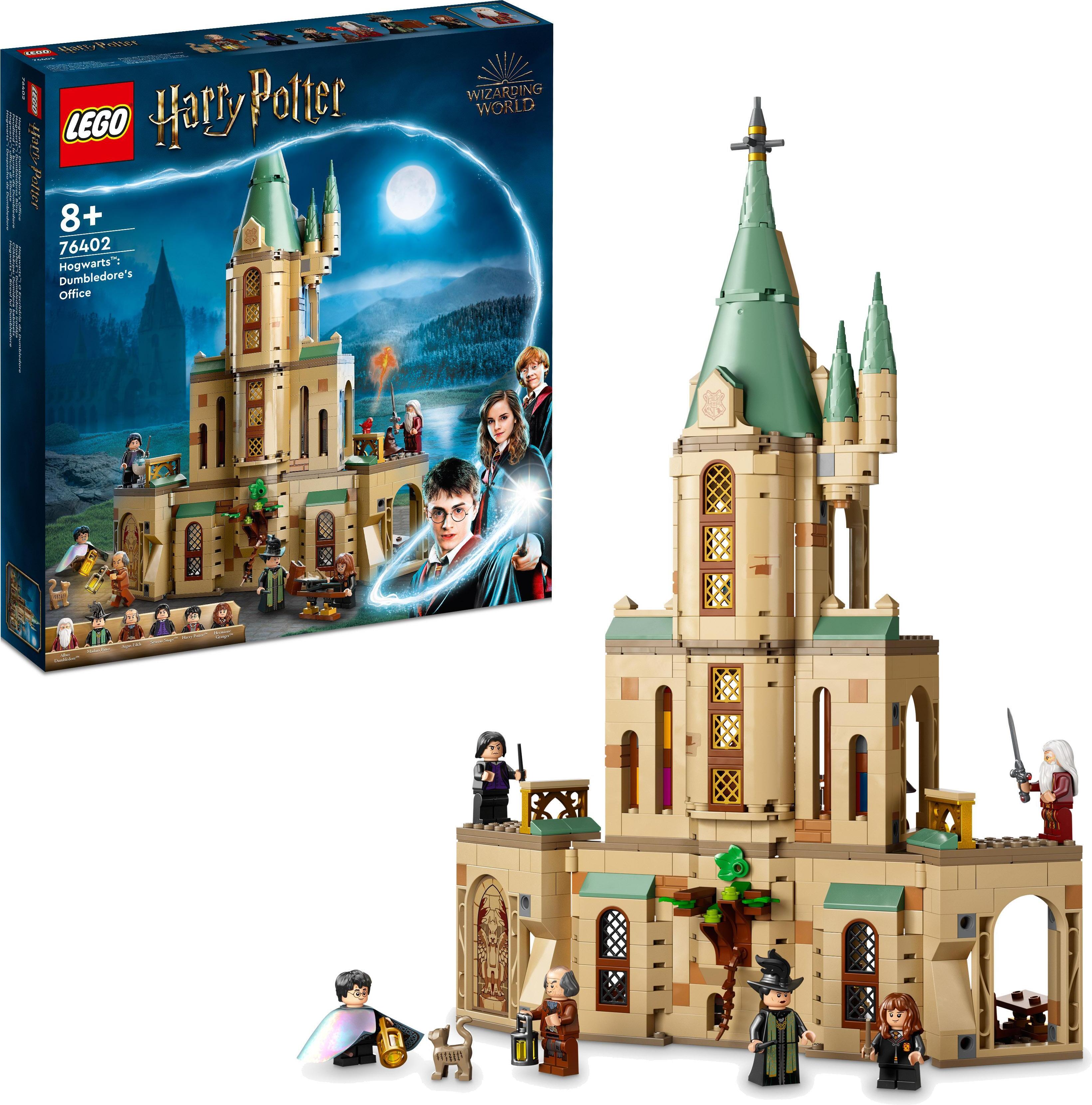 LEGO Harry Potter Hogwarts: Dumbledores Büro Set, Schloss-Erweiterung mit dem Schwert von Gryffindor, dem Sprechenden Hut, 6 Minifiguren plus einen Baby-Phönix und tollen Räumen 76402