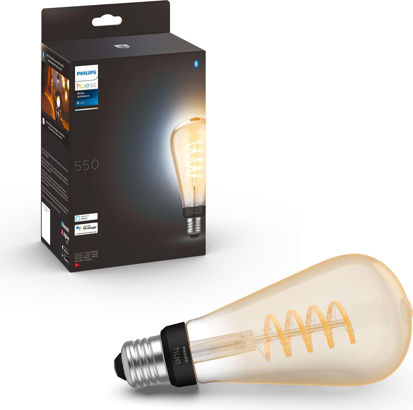 Philips Hue White Ambiance E27 1x GiantEdison ST72 Filament 300lm 929002477901