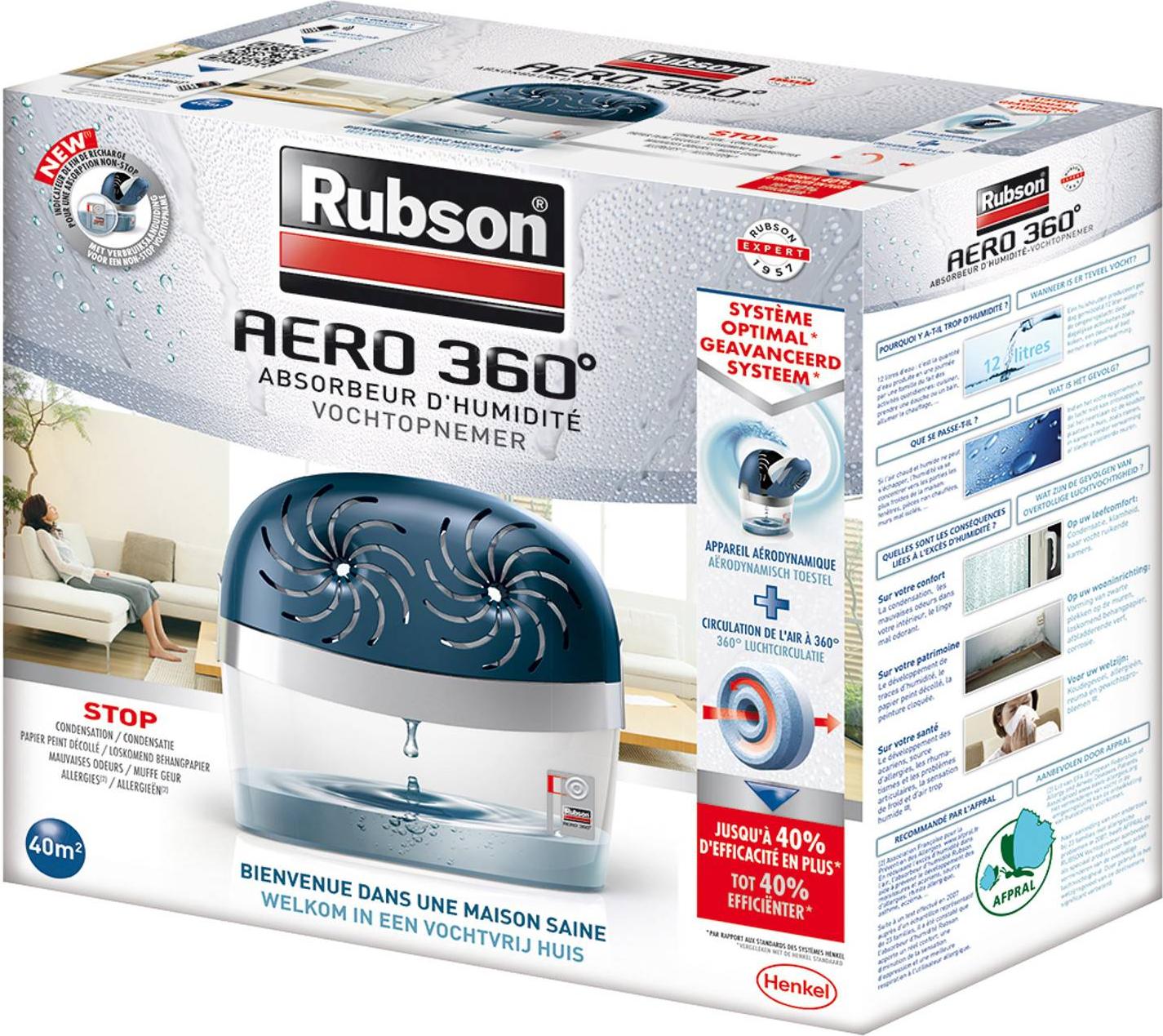 Henke Rubson AERO 360°, Absorbierer (Einheit), Feuchtigkeitsabsorbierer, 40 m², 123 mm, 283 mm, 270 mm 2012041