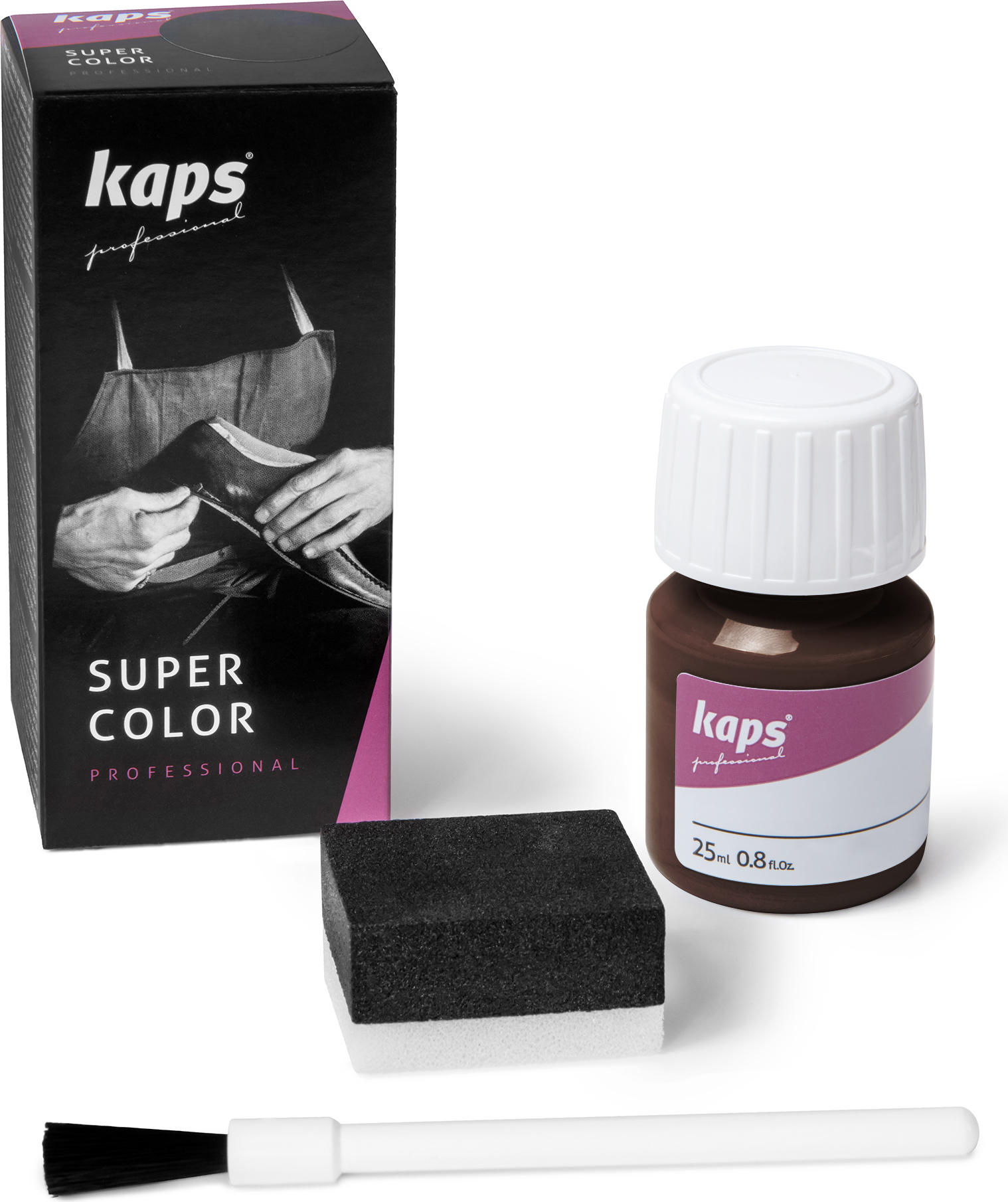 Farbe für Natur- und Kunstleder - Kaps Super Color 25 ml - Schokolade (180#) 04_1_5020_180#_scolor_FBA