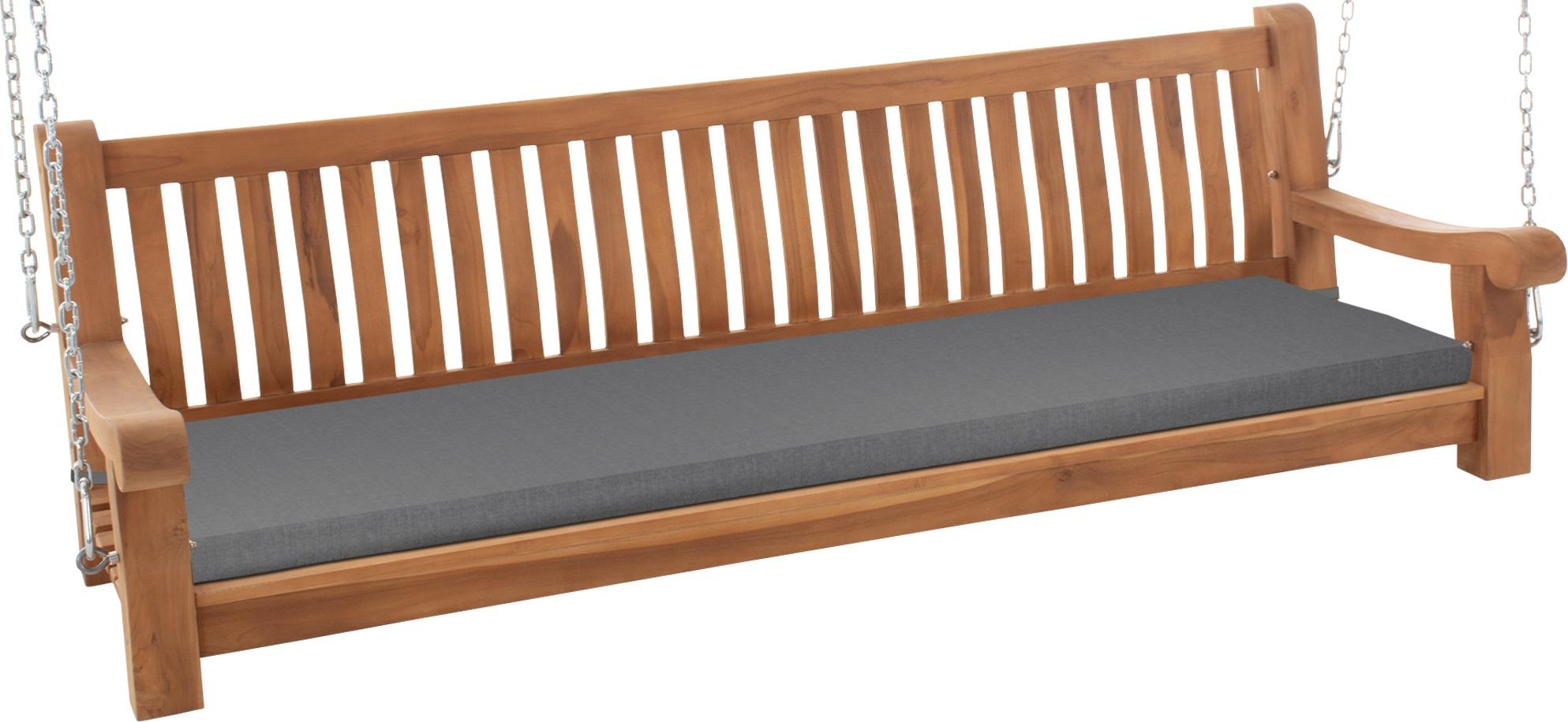 Schaukelbank MUVER - Holz Dunkelgrau 200x70x62 cm | Hängebank Gartenschaukel Zum Aufhängen Veranda-Schaukel