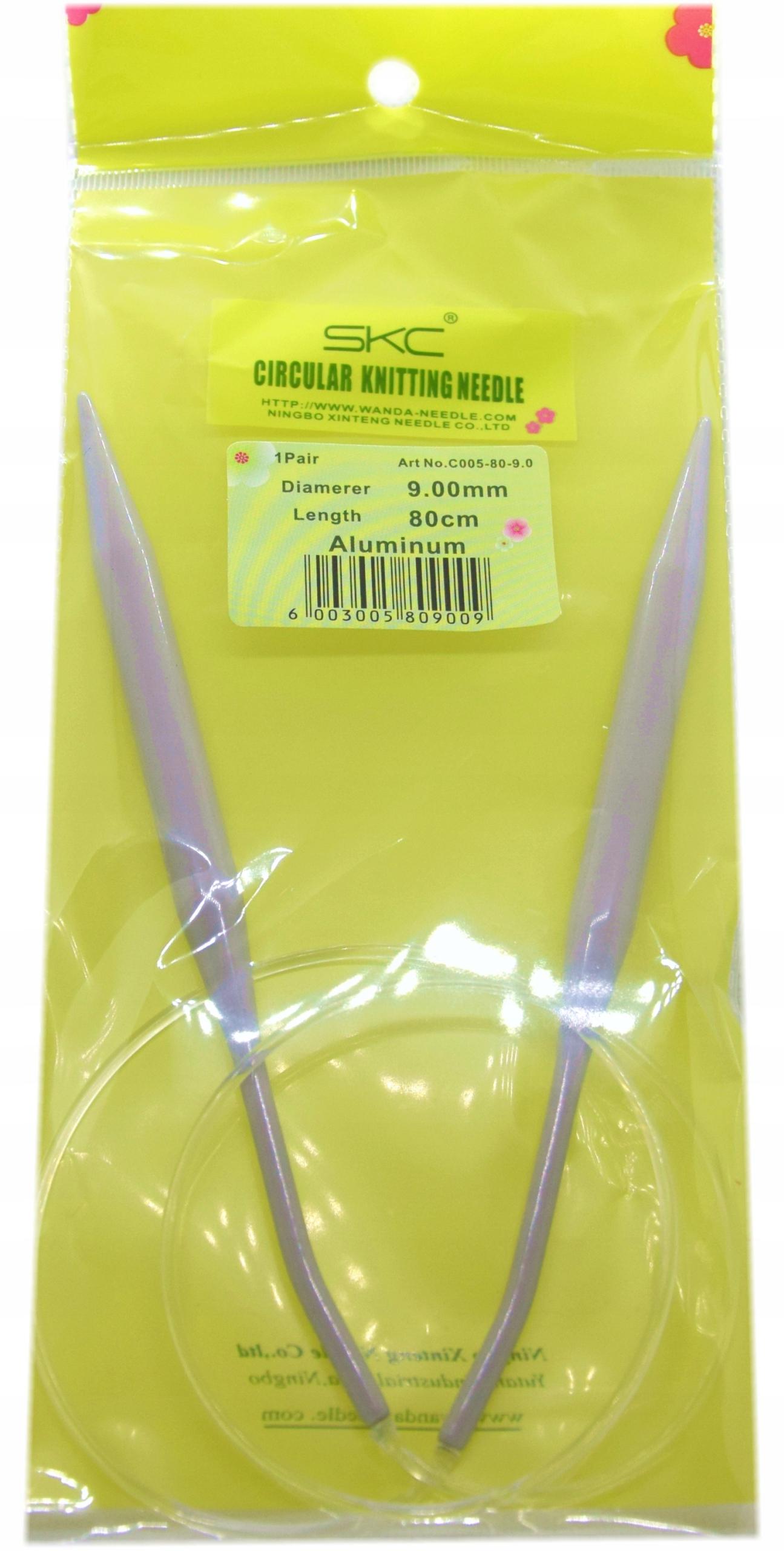 SKC Teflon Rundstricknadeln auf Seil 80 cm 9 mm
