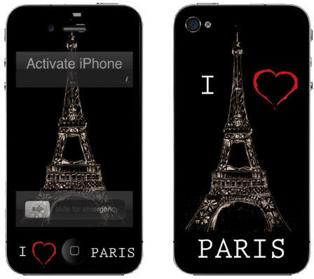 muvit Customization Kit für iPhone 4, I love Paris 16397