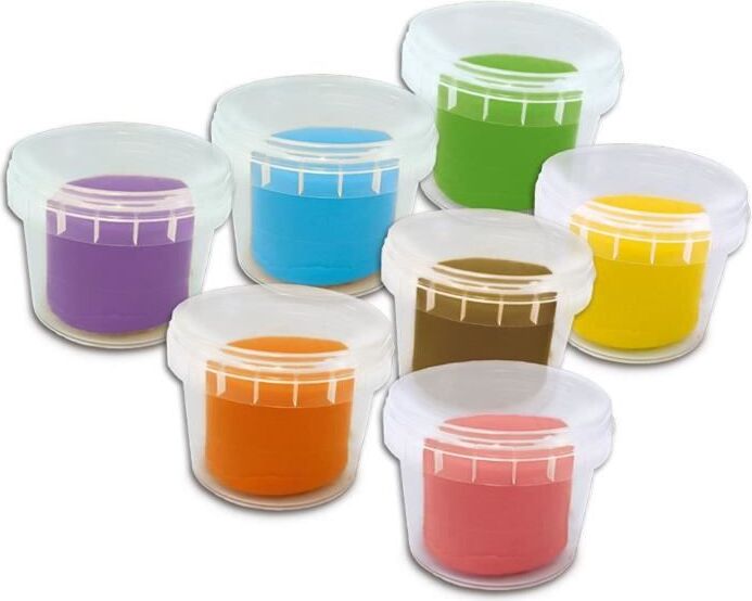 Knete Set, SES Creative Ökologisch, 7 Töpfe x 90g, Mit Werkzeugen, Holzroller, 2+ Jahre SEC8710341249199