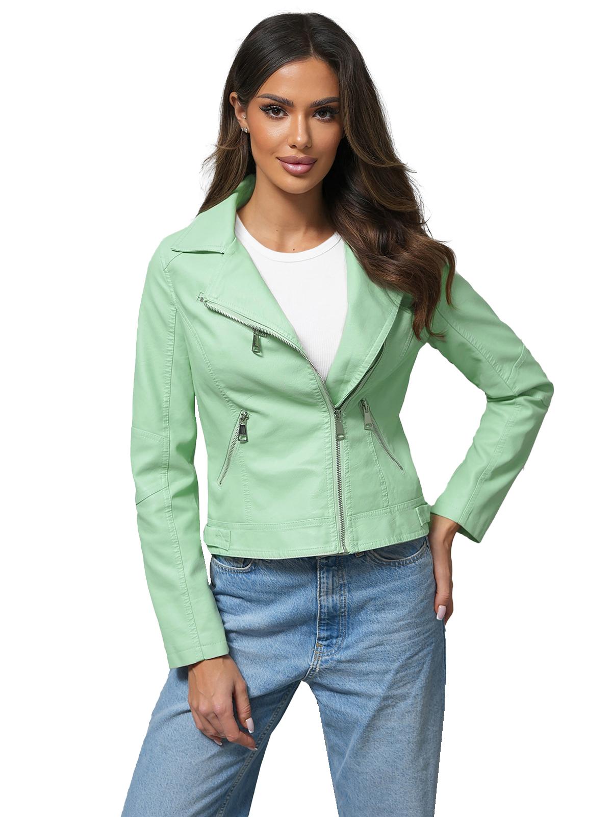 Damen Lederjacke Mintgrün OZONEE O/G88 S