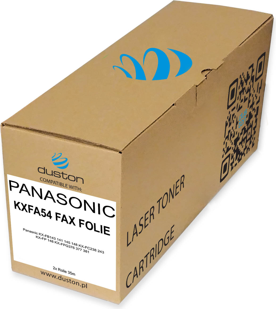 2x KXFA54X, KX-FA54X Duston Fax Folie kompatibel zu Panasnic KX-FB143 141 145 148 KX-FC238 243 KX-FP 148 KX-FPG376 377 381