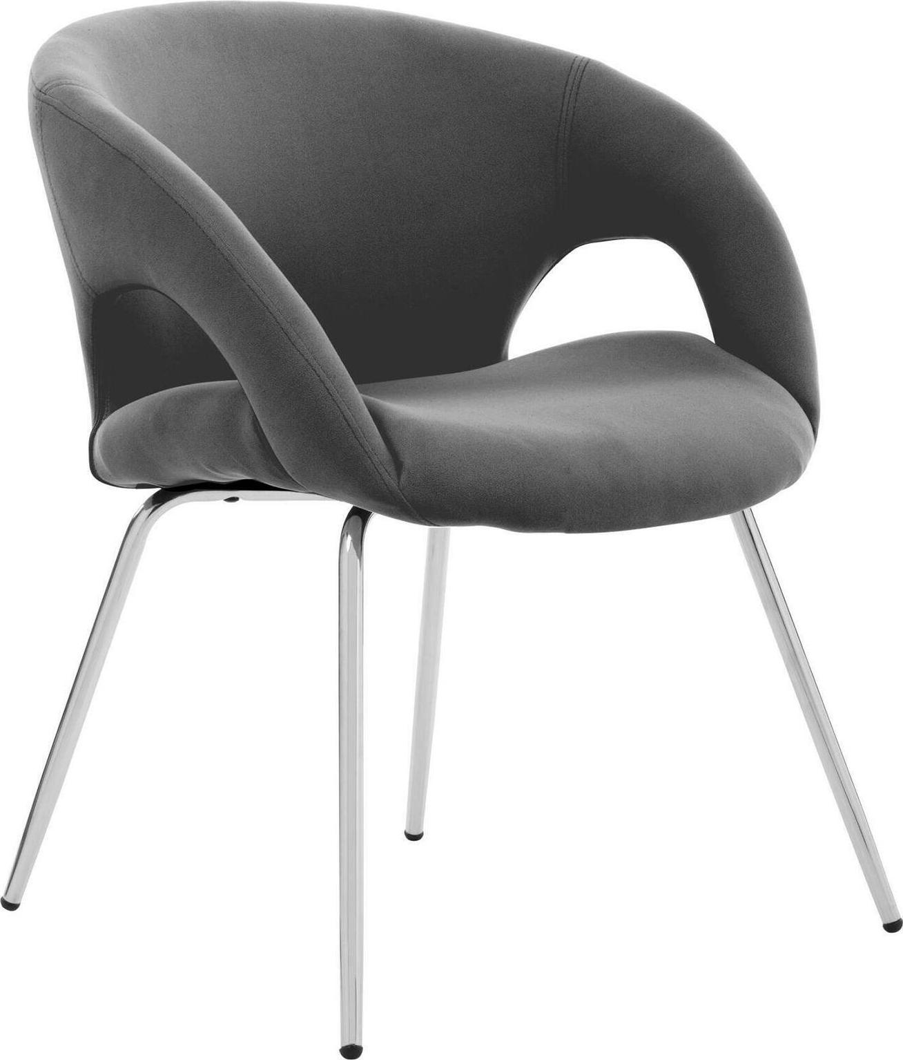 Dmora Bürostuhl Dagudel, Wartestuhl mit Armlehnen für Büro, Ergonomischer Wartestuhl, 58x59h72 cm, Grau