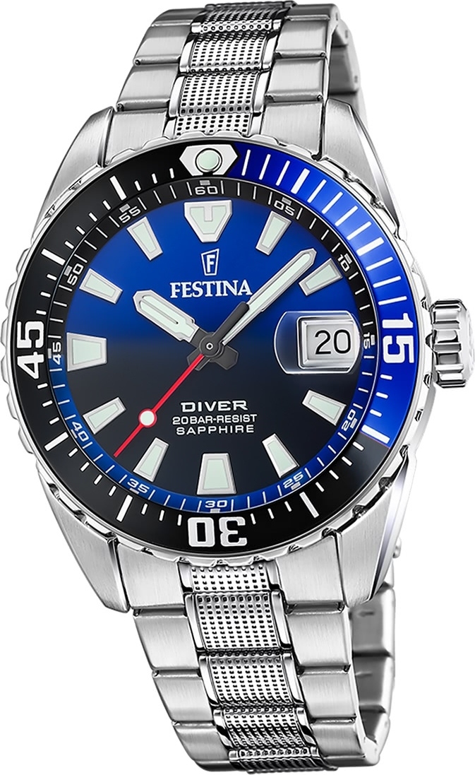 Festina pánske hodinky z ušľachtilej ocele strieborné Festina The Originals náramkové hodinky D2UF20669/5