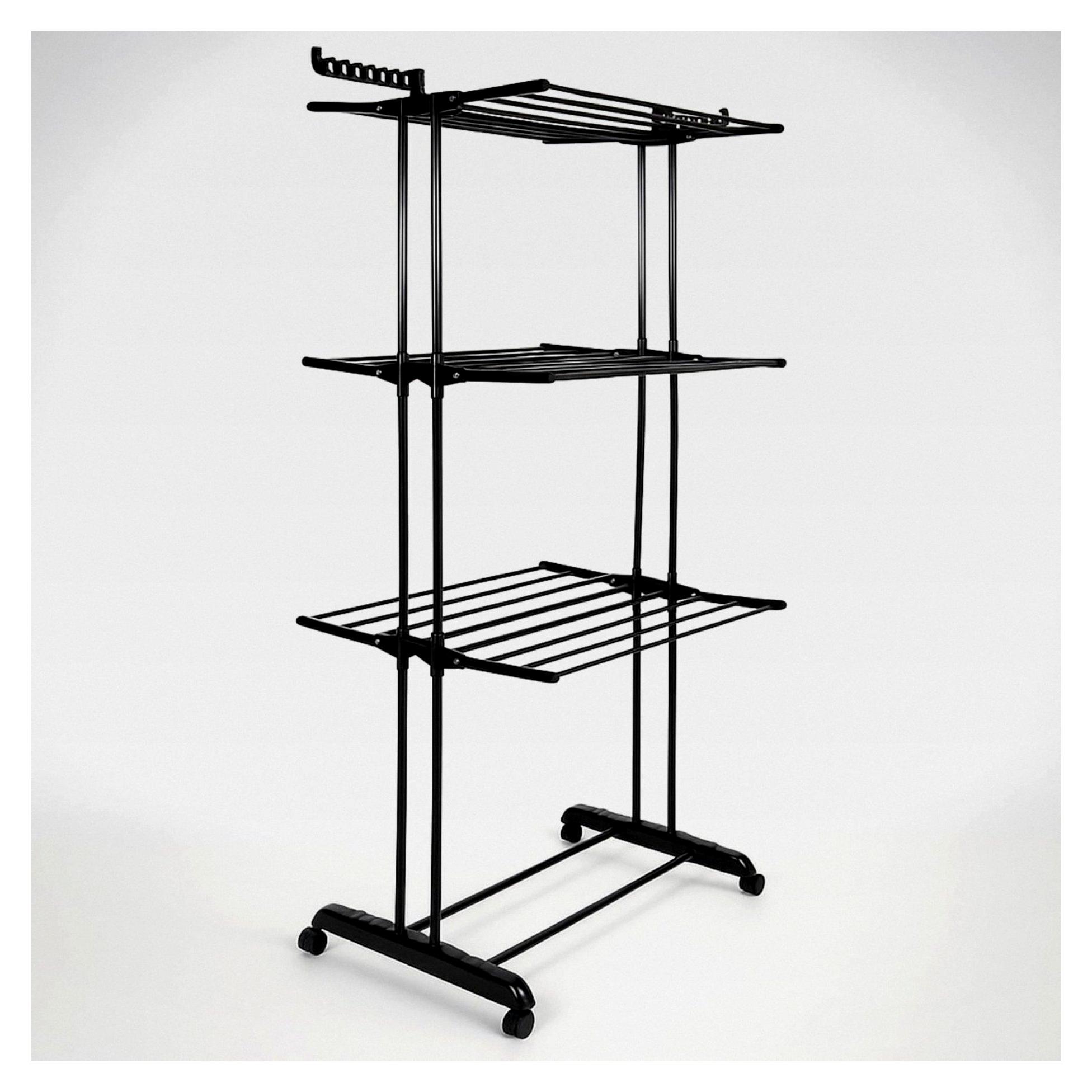 Markenlos Vertikaler Wäschetrockner mit 3 Ebenen und 24 Stangen – hohe Trocknungsleistung, ergonomisches Design, 17 m Trocknungsfläche