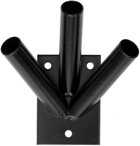 KeyMet Fahnenhalter Fahnenmast Fahnemasthalter Fahne 3-Fach Schwarz