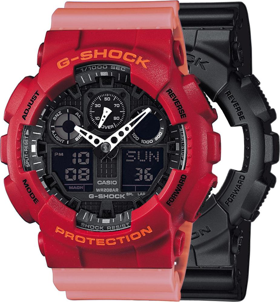 Zegarek Casio G-Shock SET GA-100-1A1ER + BEZEL 10441433 + PASEK 10498150 20BAR