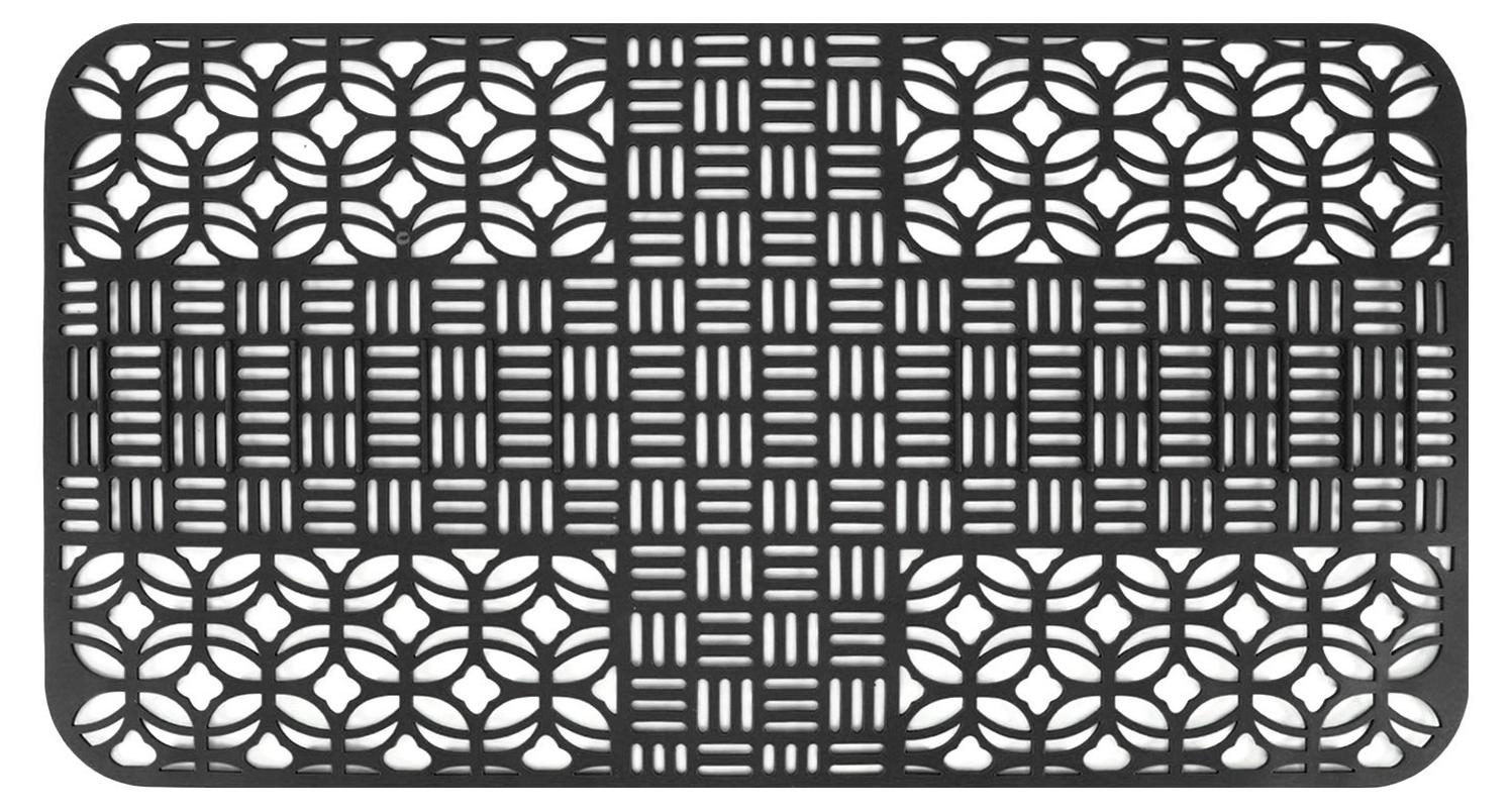 Gistuch Spülbeckenmatten, Silikon, rutschfest, hitzebeständig, 66 x 35 cm, groß, quadratisch, ausgehöhlt, Schutz für die Küche, Schwarz