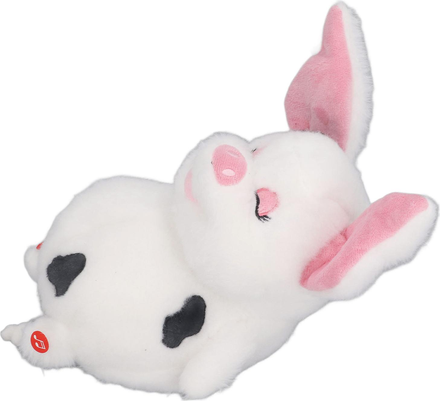 Gistuch Sprechendes Schweinchen-Spielzeug, fördert Sprachfähigkeiten, weiches Plüsch, elektrisch, interaktives Stofftier für Kinder, Weiß