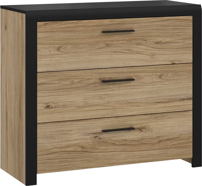 Furniture24 Kommode mit 3 Schubladen Dalate DQLK211 Schlafzimmer Schubladenkommode
