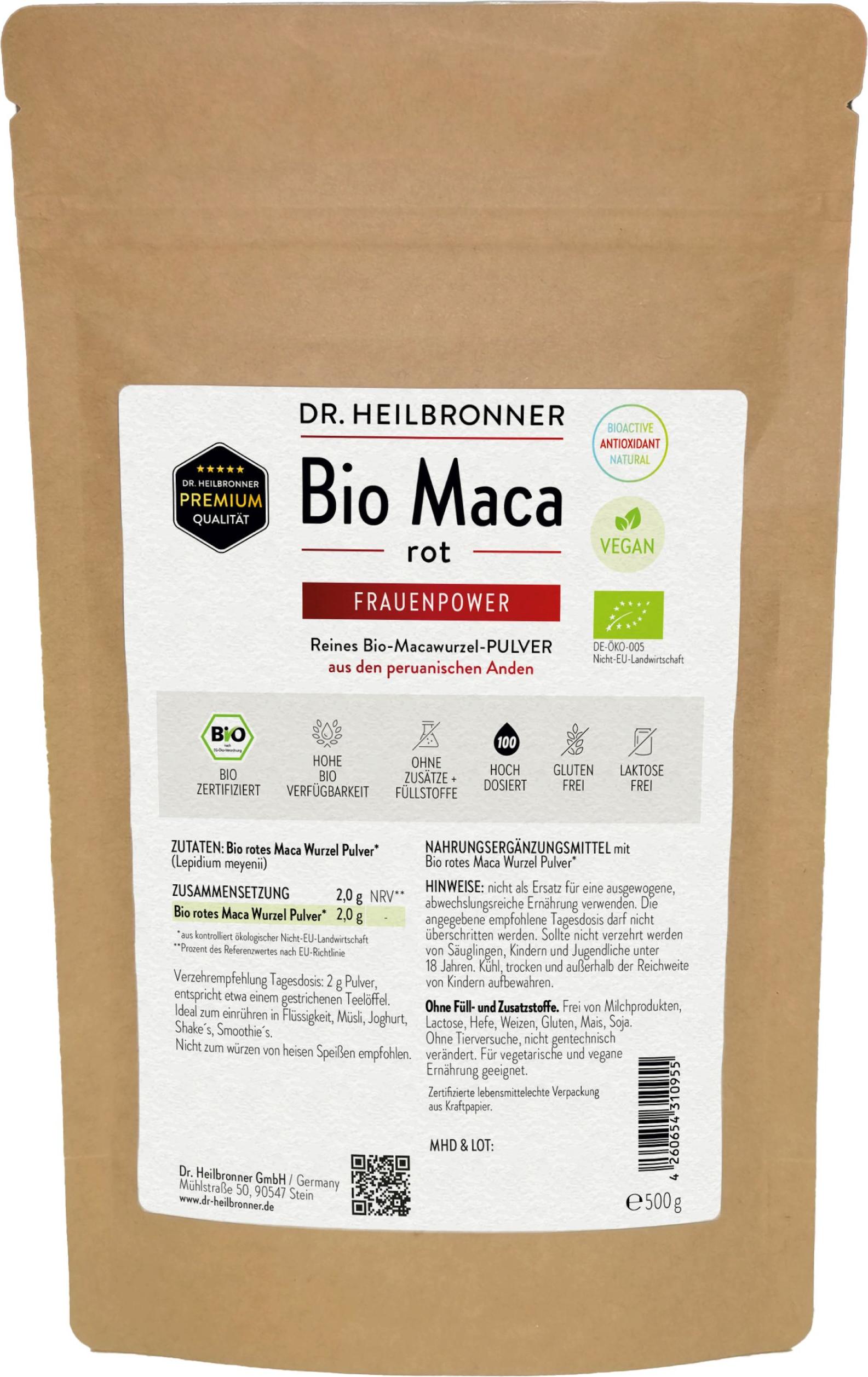 DR. HEILBRONNER Maca Rot | 500g PULVER