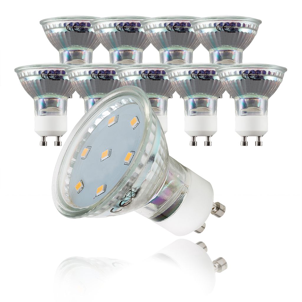 10er LED Leuchtmittel GU10 LED Energiespar-Lampe 1.5 W Warm/Kaltweiß 3000K SPOT 
