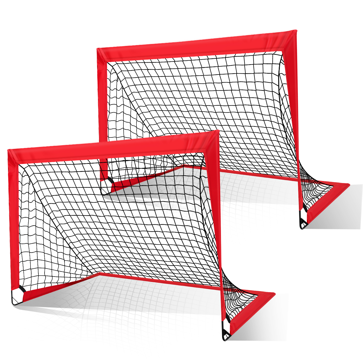 Izrielar Pop-Up Fußballtore 2er Set Mini Fußballtore 120 x 90 cm, faltbar Fußballtor für Garten & Park, für Kinder RL-SG8582-2-YNa