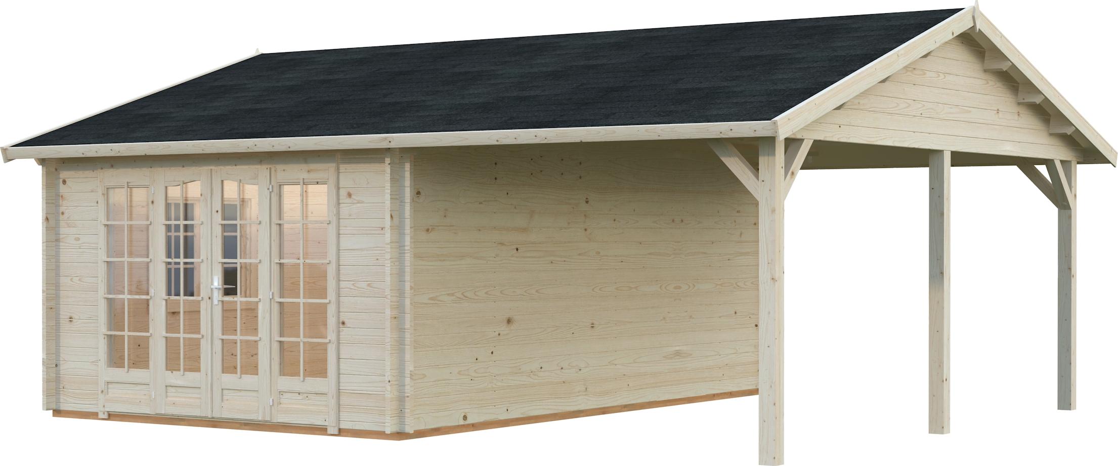 Palmako Gartenhaus Irene 19,0+16,2 m2 - 44 mm naturbelassen