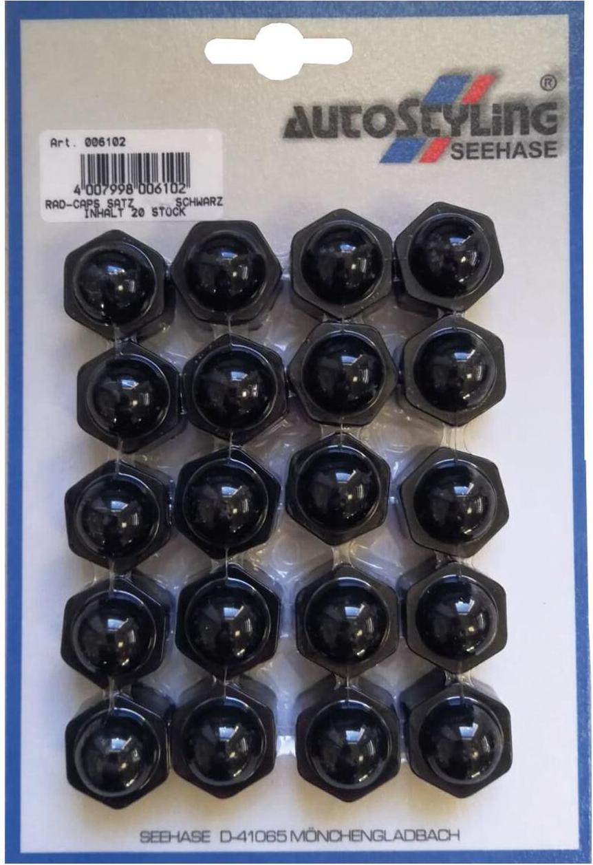 Autostyling Seehase Seehase Radmutternkappe Radkappen Radkappen 17 mm SB Schwarz 05 6102