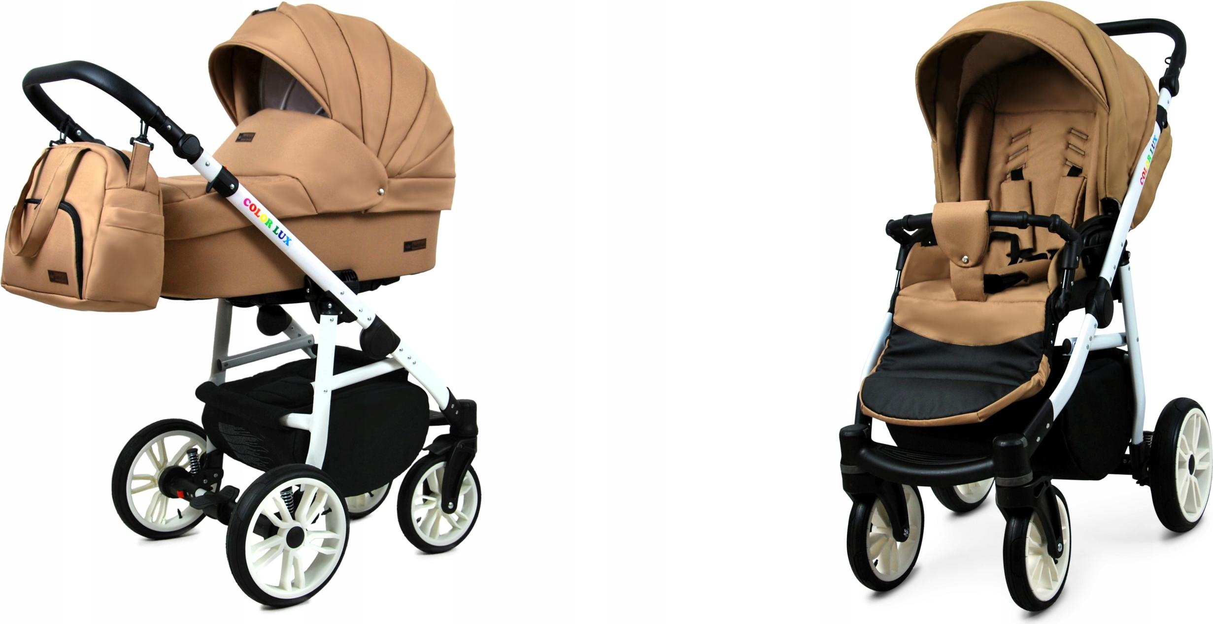 BabyLux Color Lux | 2in1 Kinderwagen Set | Sand Pearl | Kombikinderwagen | Kinderwagenset | Bug