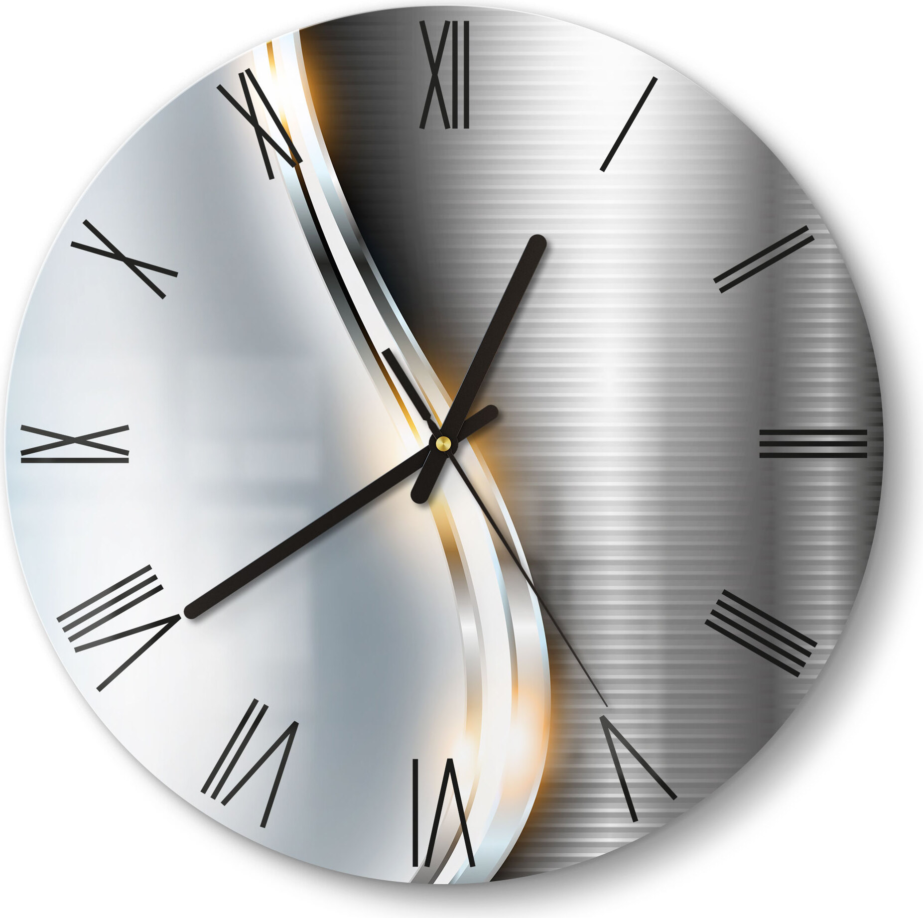 DEQORI Glasuhr Ø30 cm Römisch 'Elegantes Vektordesign' Wanduhr Glas Uhr Design leise WC-D30-R-1196