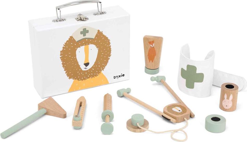 Trixie Holz-Arztkoffer Spielzeug für Kinder - pädagogisches Rollenspiel 36-528