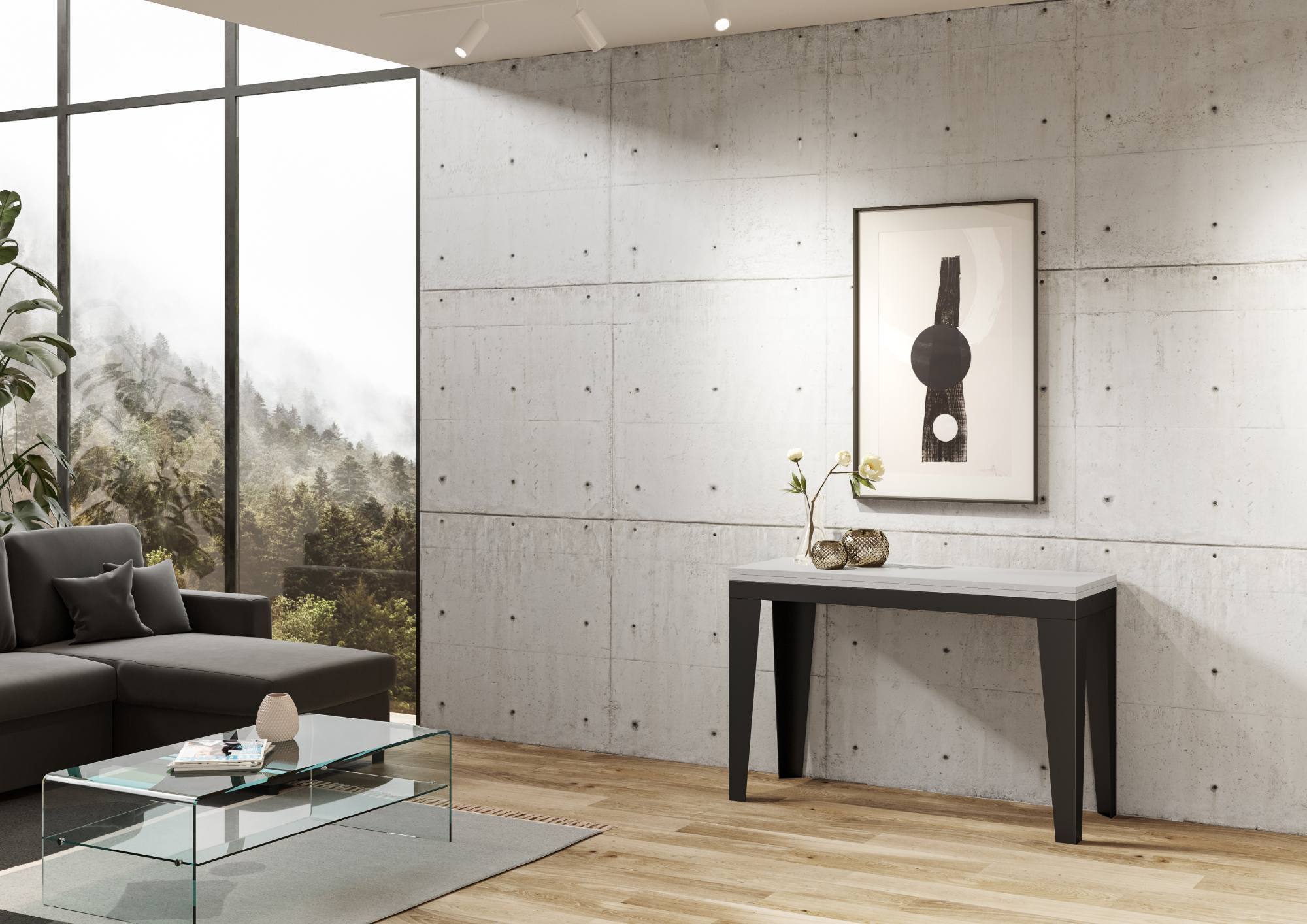 ITAMOBY - Klapptisch 120x45/90 cm Flame Double Esche weiß Gestell in Anthrazit WETAFLAMDOUBL-BF