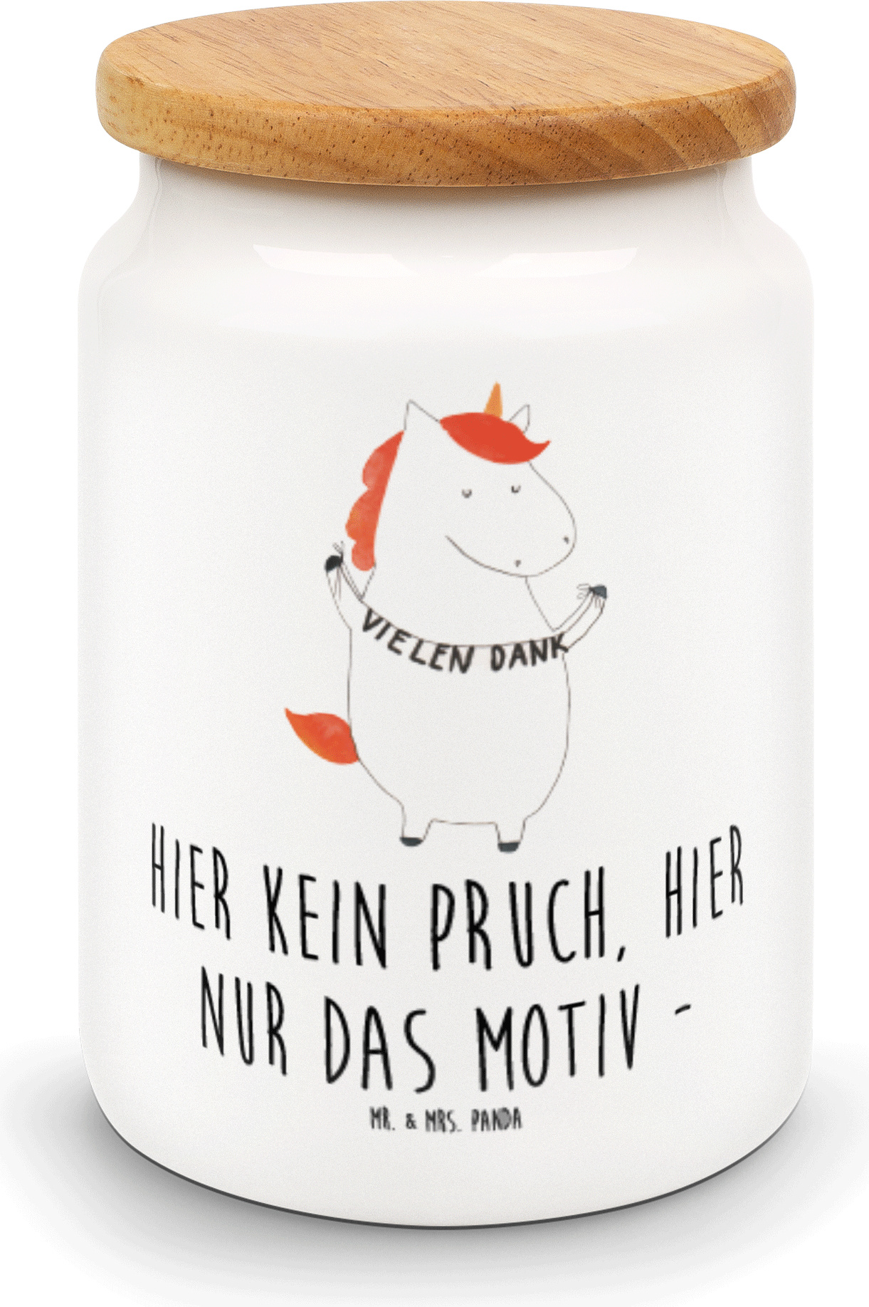 Mr. & Mrs. Panda Dose Einhorn Dankeschön - Weiß - Geschenk, Frischhaltedose, Unicorn, tee behälter, Danke, Einhörner, Danksagung, Vielen Dank, Teedose, vorratsbox PD-1394937-STANDARD