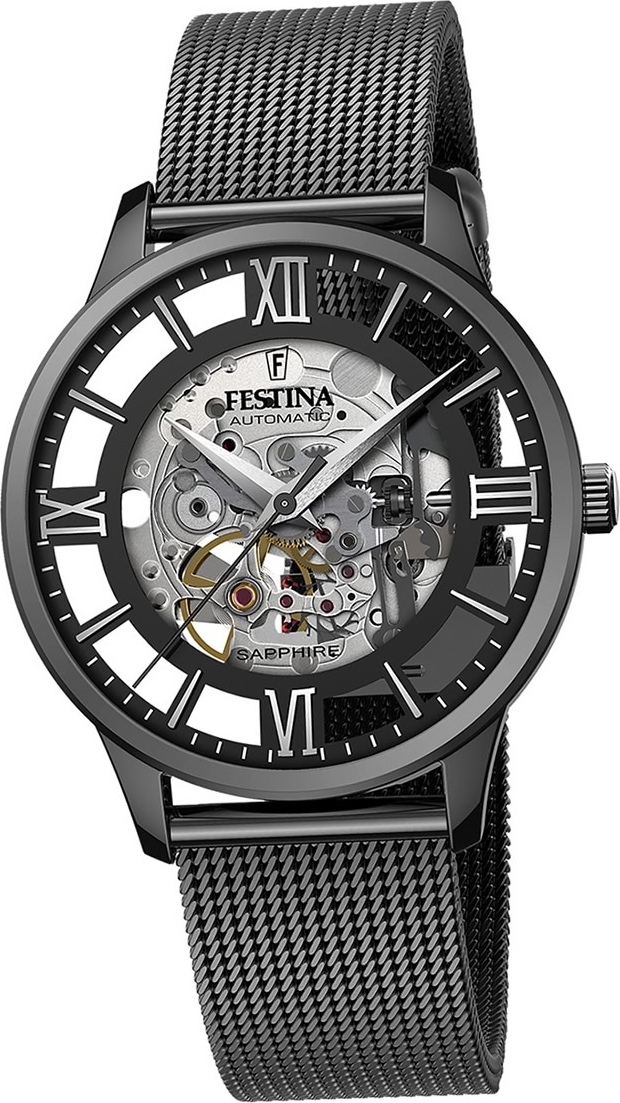 Pánske náramkové hodinky Festina z nehrdzavejúcej ocele čierne Elegant D2UF20535/1