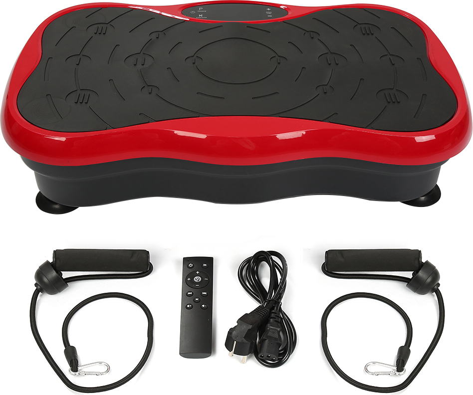 Supfine Vibrationsplatte Fitness Vibrationsplatte Bluetooth LCD Fitness Trainer für Fettabbau Muskelkräftigung Schwarz + Rot