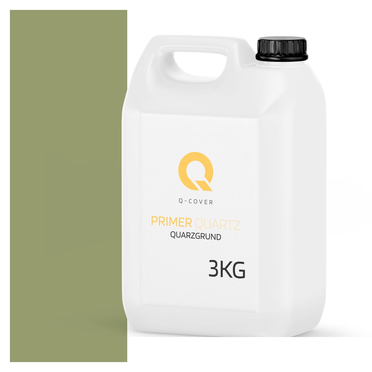 Quarzgrund für Silikonharz-Putz Froschgrün F484 3 kg – Haftgrund für innen & außen, quarzhaltige Grundierung Q-COVER