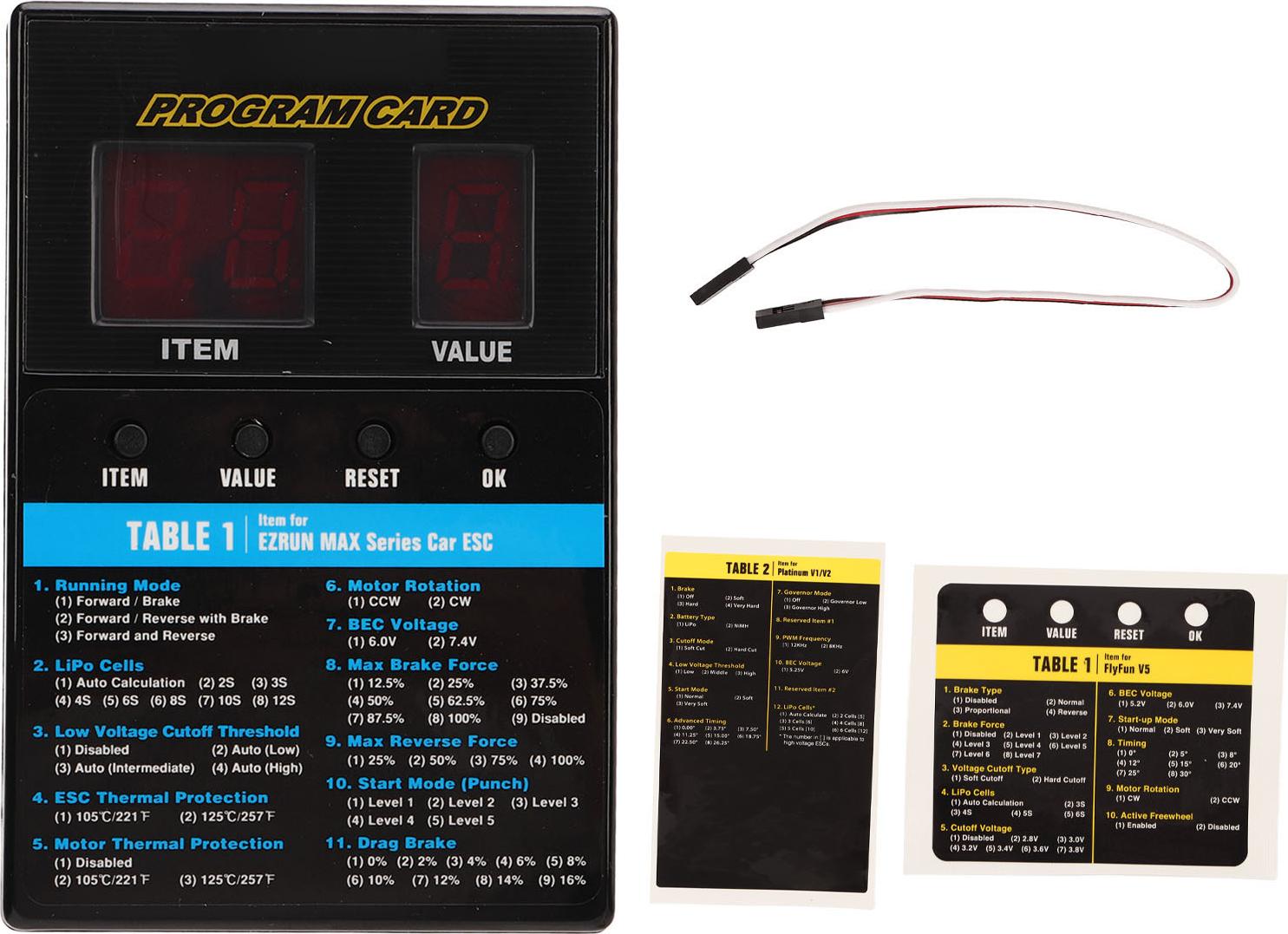Gistuch LED-Programmkartenbox, bürstenlose Universal-ESC-Programmierung für RC-Bootsauto-Zubehör