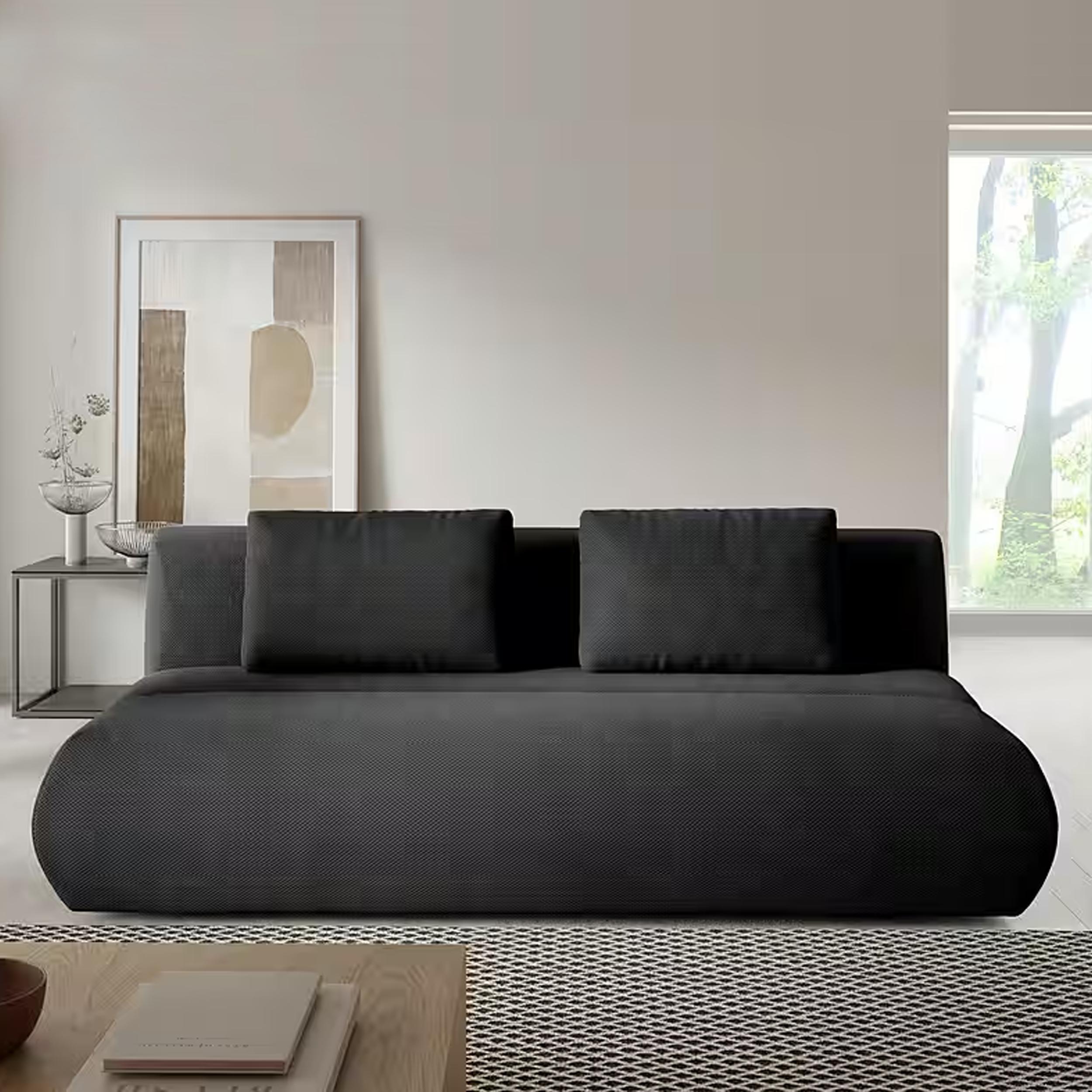 Goldstoff Sofa "DOT" Beige 2 Sitzer mit Schlaffunktion und Bettfunktion