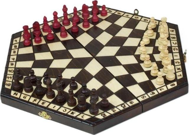 ABINO Holzschachspiel für 3 Spieler