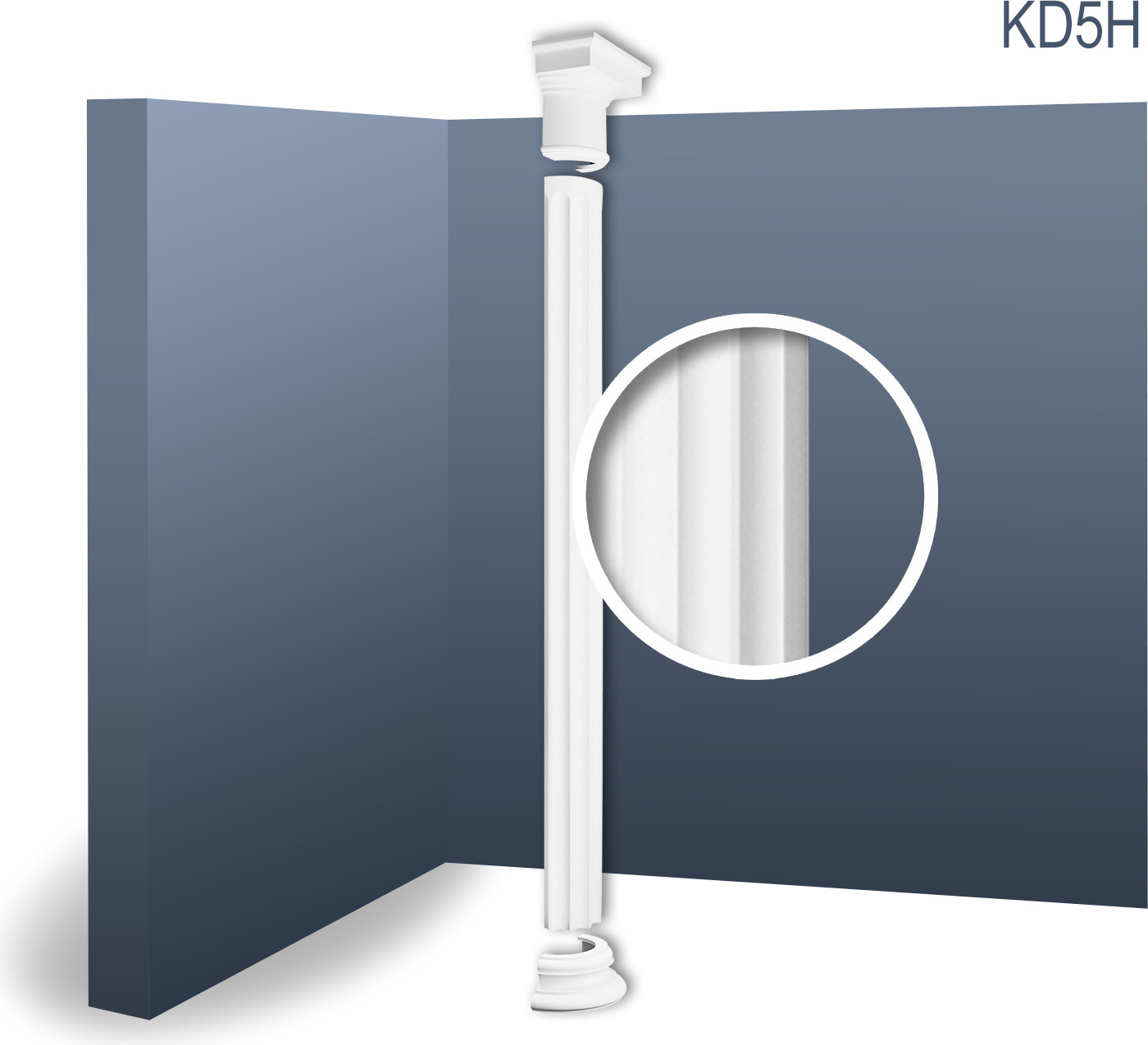 Orac Decor KD5H LUXXUS Halbsäulen Set Wand-Stuck-Säule Relief-Form antik 2,42 m