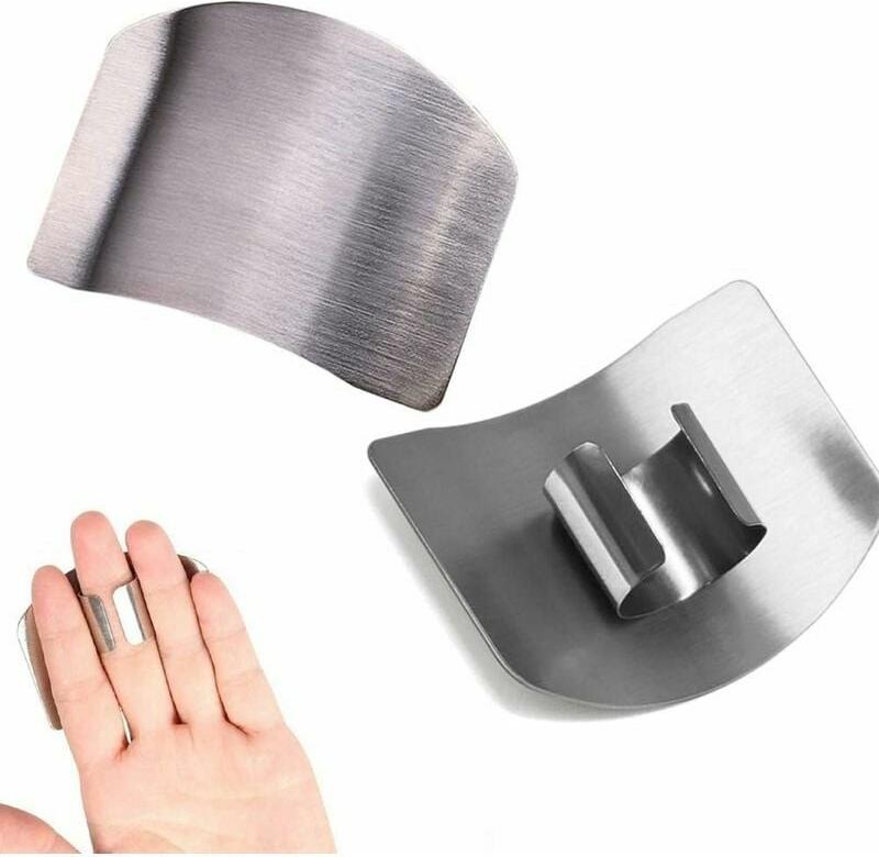 Fokelyi Fingerschutz aus Edelstahl zum Schutz der Finger vor Schnittverletzungen – Sicheres Küchenutensil zum Schutz der Hände – Verhindert Verletzungen beim Schneiden und Würfeln (2 Stück) KAU-ED-LYS-PH-20251212-101