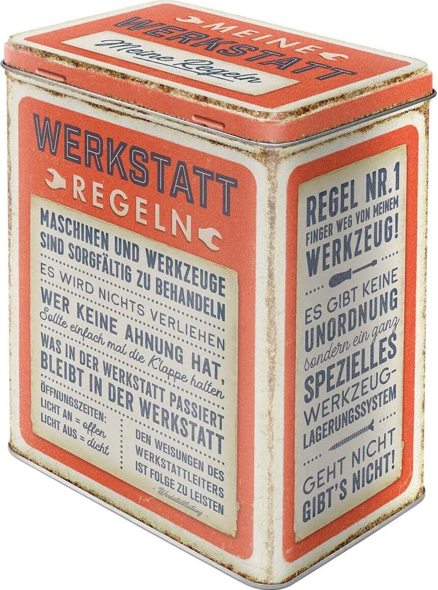 Nostalgic Art Nostalgic-Art - Vorratsdose L - Werkstattregeln 30159
