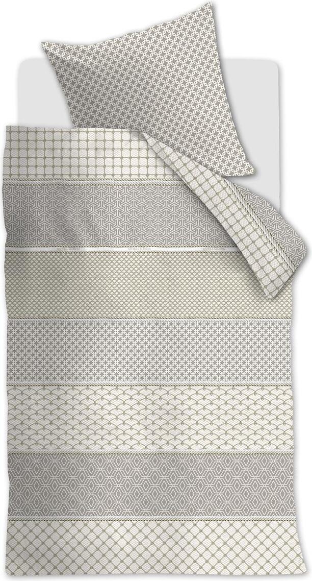 Rivièra Maison Baumwoll- Bettwäsche-Garnitur Ropes Farbe Taupe Größe 135x200+80x80