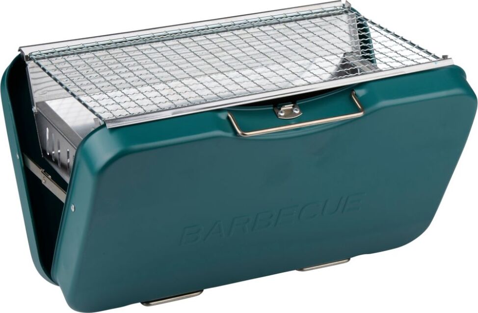 alpina Skladací gril na drevené uhlie Kompaktný gril na záhradu a do vonkajšej kuchyne - Gril na drevené uhlie s odnímateľným roštom - Prenosný gril - 35 cm