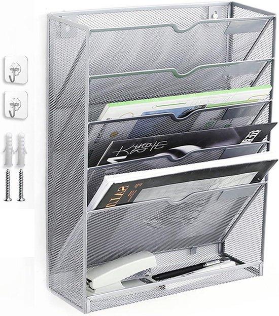 OEM Büro Organizer - Dokumenten Schrank - Büroorganisation - Fünf Ebenen Design - 41 cm Höhe - Silber 2026