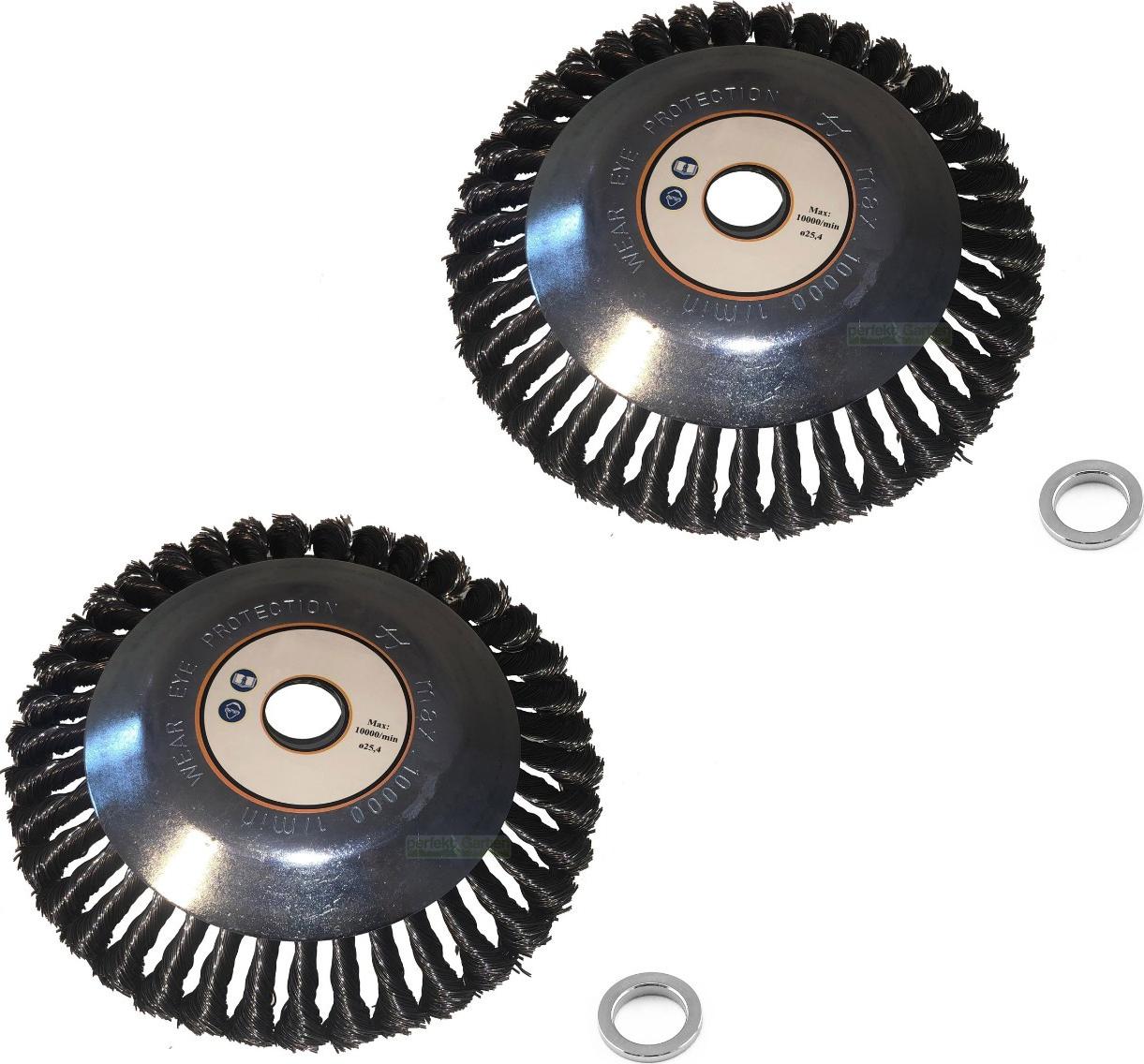 perfektGarten 2 X 200 mm X 25,4 mm Profi Motorsense Unkrautbürste Wildkrautbürste - 36 Zöpfe 864 X 2