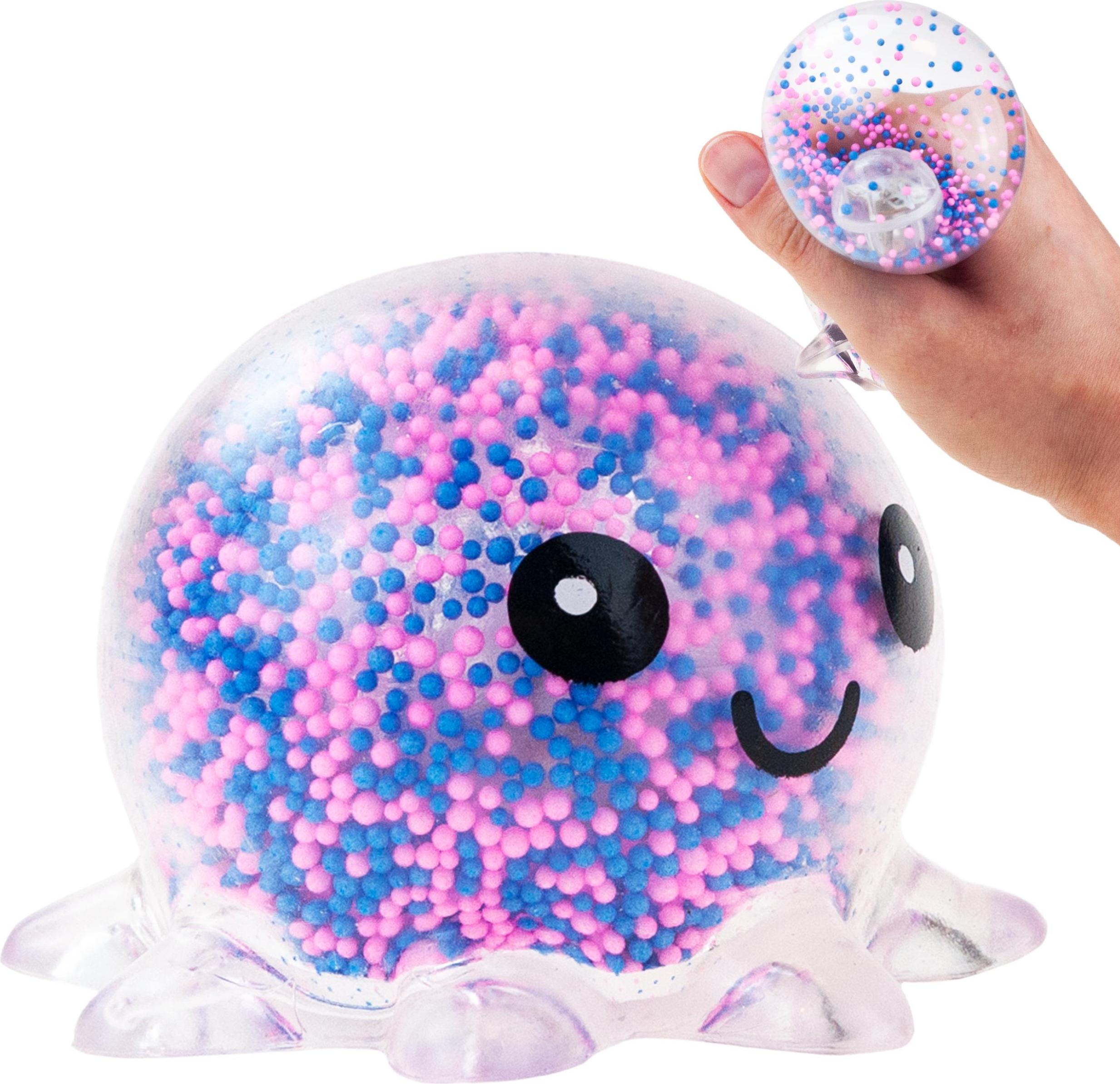 MARTOM Leuchtquietsche, Krakenquietsche Mit Styroporkugeln, Antistress, Led-Quietsche