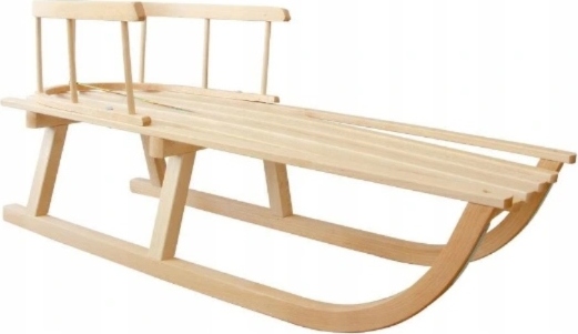 Trans-Pal Traditioneller Holzschlitten mit Rückenlehne und Schnur