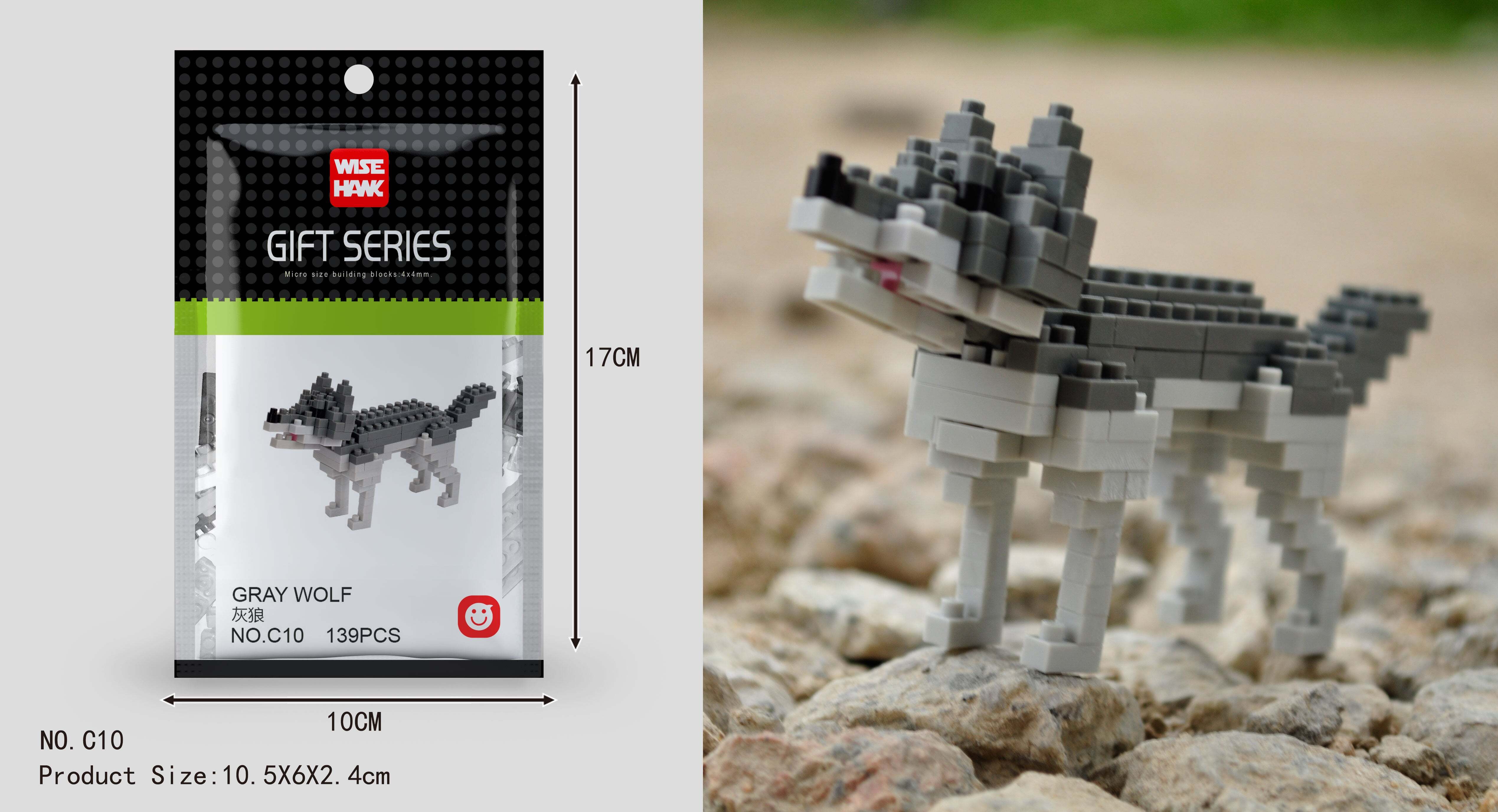 Stavebnica postavičky Wolf model LNO Micro-Bricks