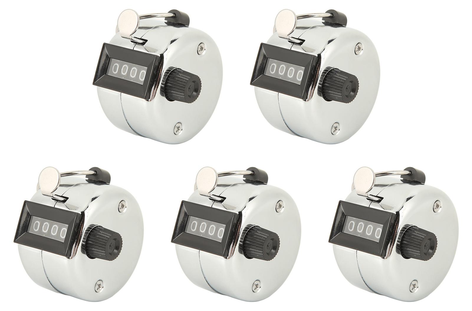 TWO TREES 5 Stück Klickerzähler, 4-stellig, Metallgehäuse, präzise Handzähler, Klicker für Schulsportveranstaltungen