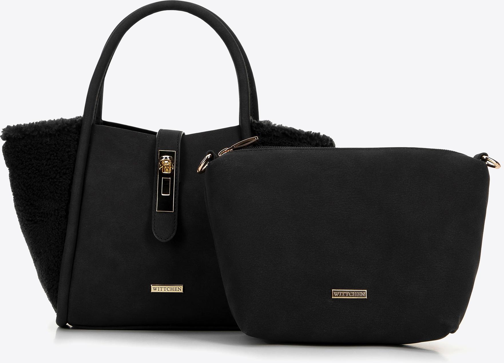 Wittchen Damenkoffer aus schwarzem und Fell