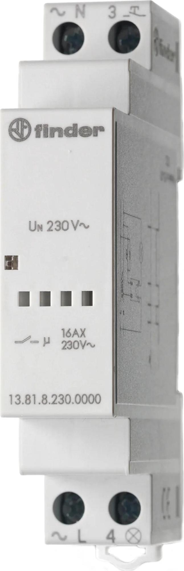 Finder 13.81.8.230.0000 – Nennleistung – 16 A – CE – 230 V – 50–60 Hz – –10 bis 60 °C