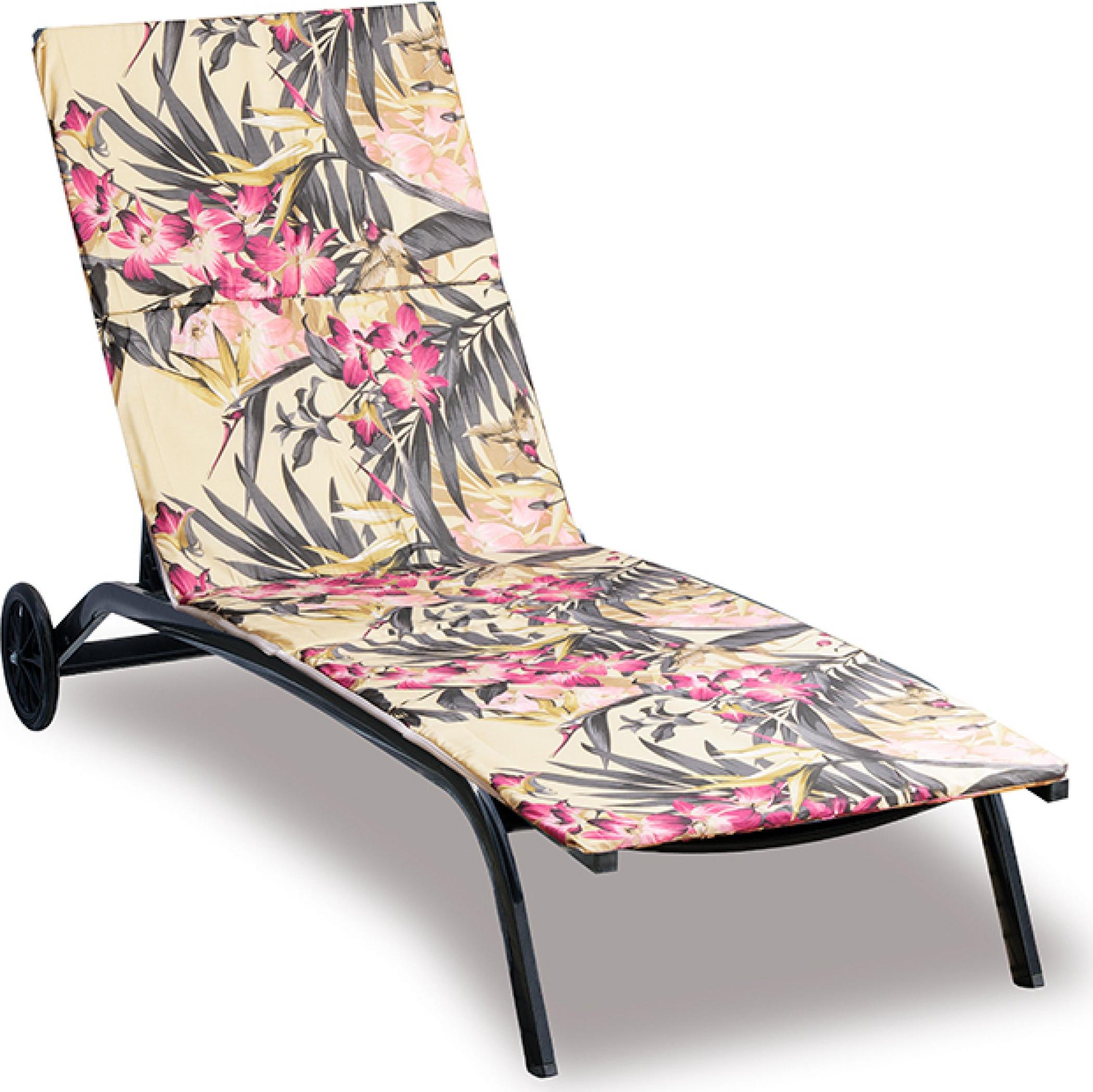 Vankúš na plážové lehátko - poťah na zips - 55x195 cm - sivý,ružový