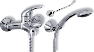 Badarmatur Novaservis Metalia 55 Hebel Wandmontage 15 cm Chrom + Zubehör 55020 226652